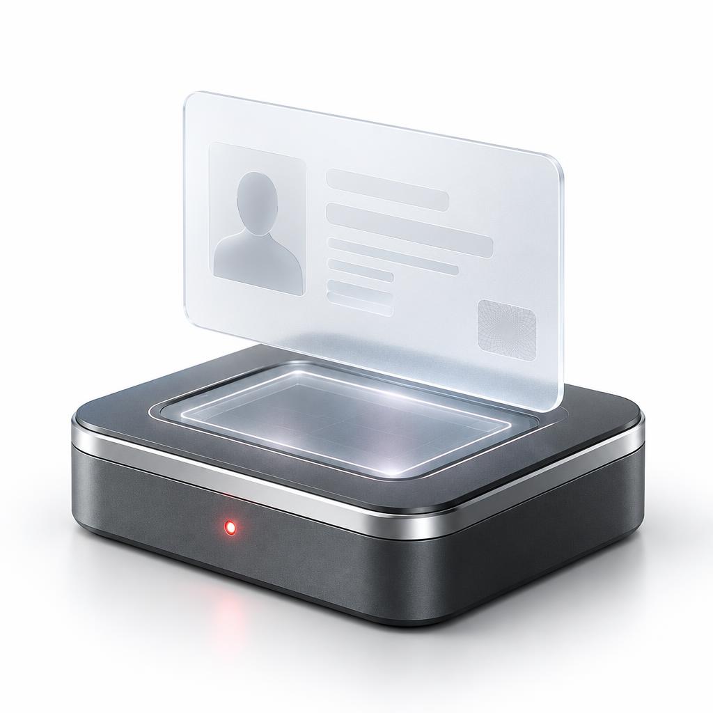 3D KYC identity verification process illustration